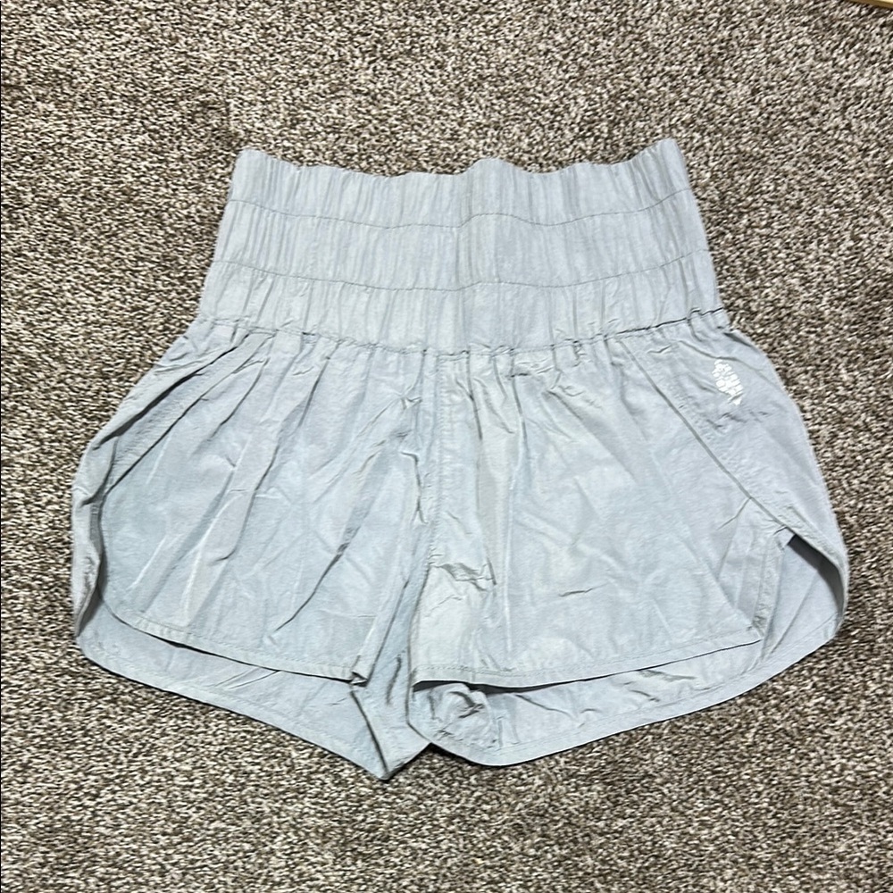 Free people movement feelin fit femme high waisted silver running workout shorts